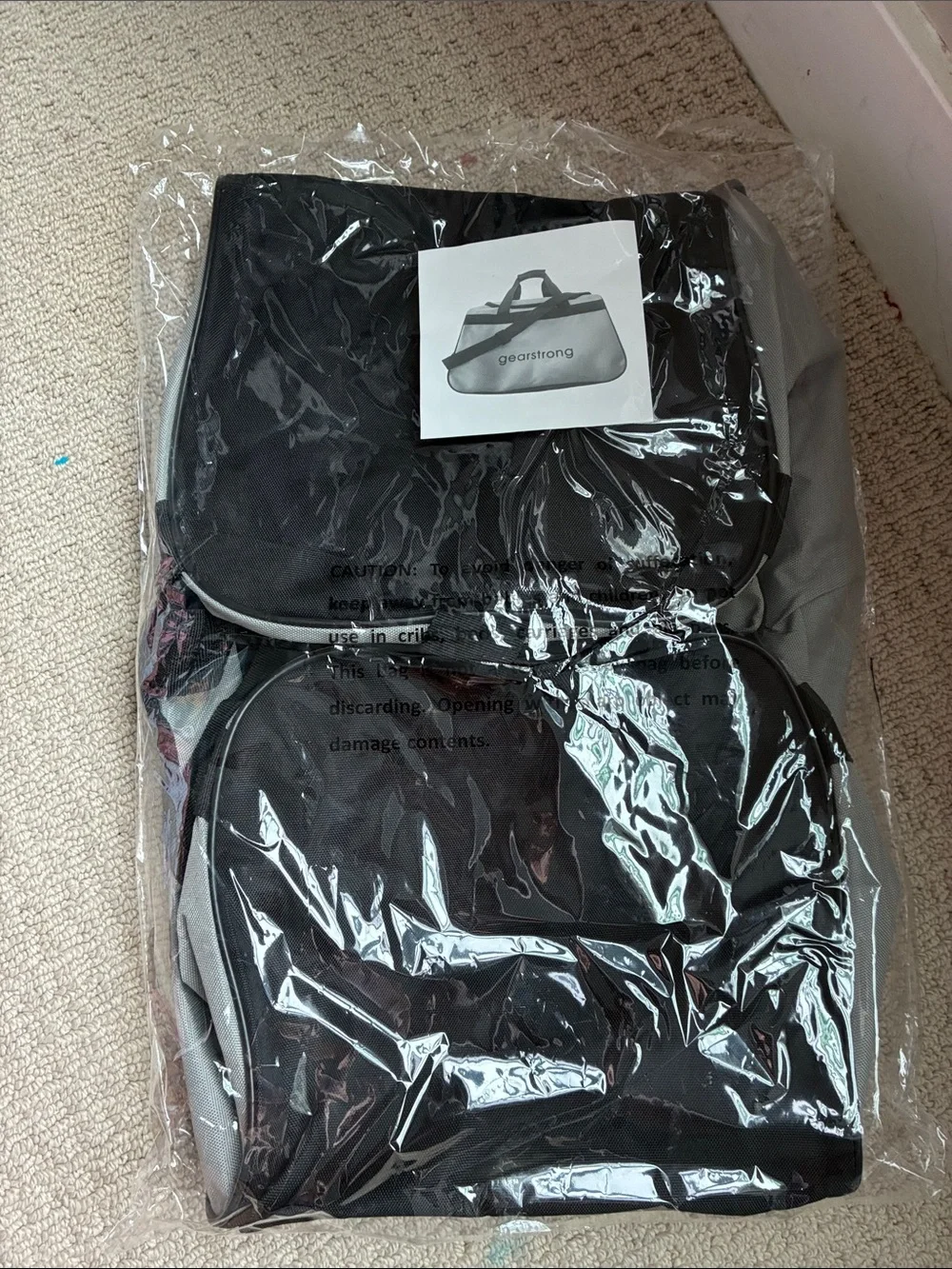 NWT Gearstrong Gym Bag Black Travel Duffel Bag
